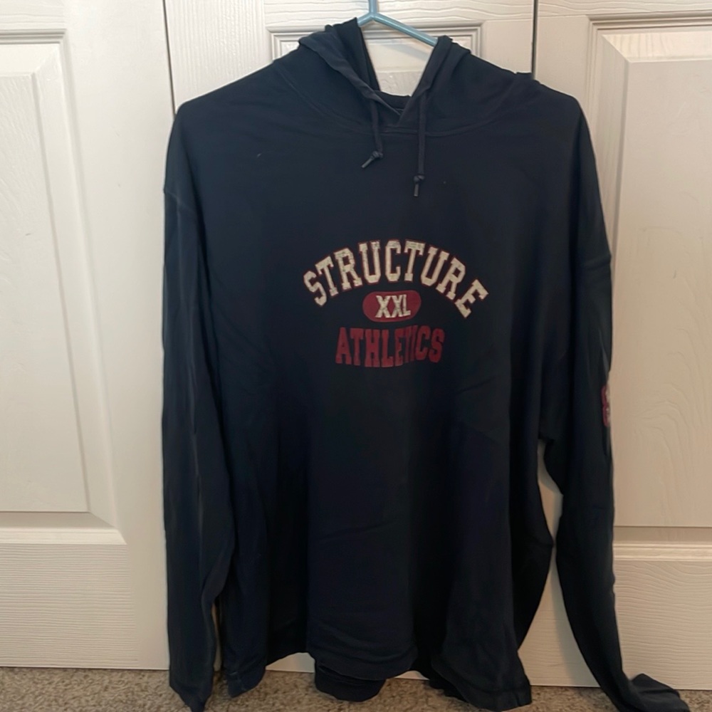 Structure Long sleeve hooded shirt